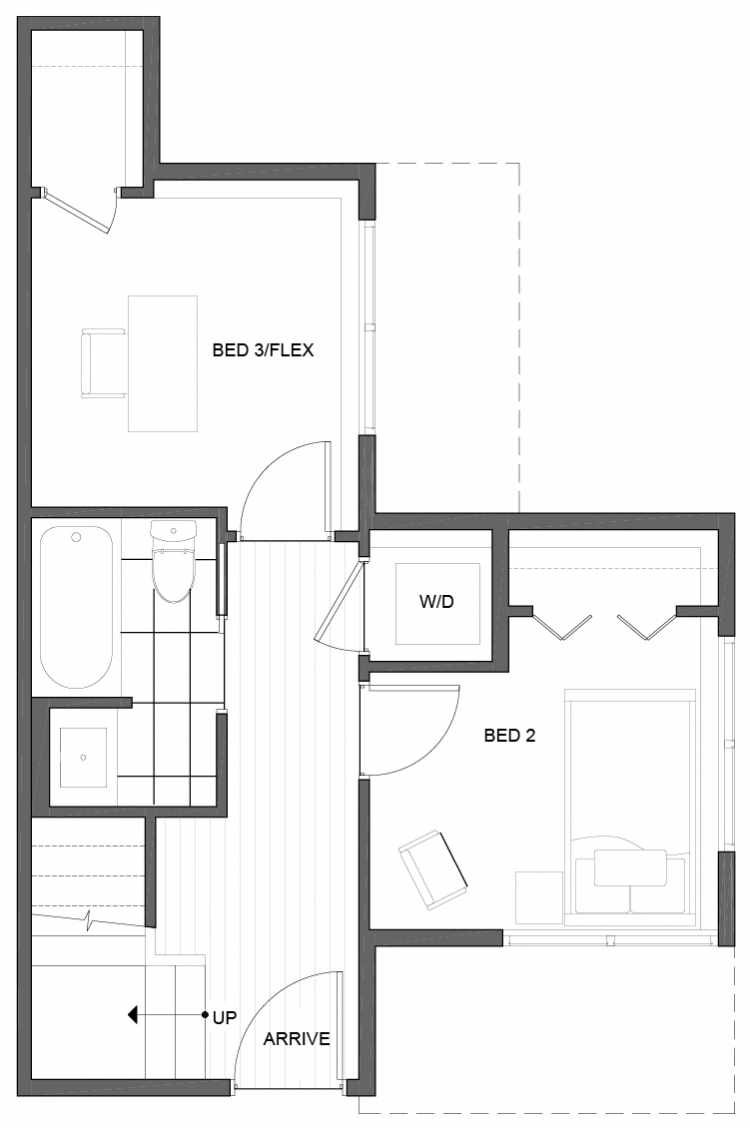 First Floor Plan of 5111F Ravenna Ave NE of the Tremont Townhomes