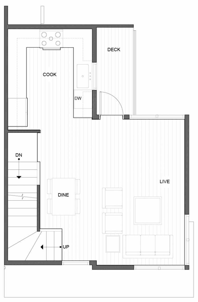 Second Floor Plan of 5111F Ravenna Ave NE of the Tremont Townhomes
