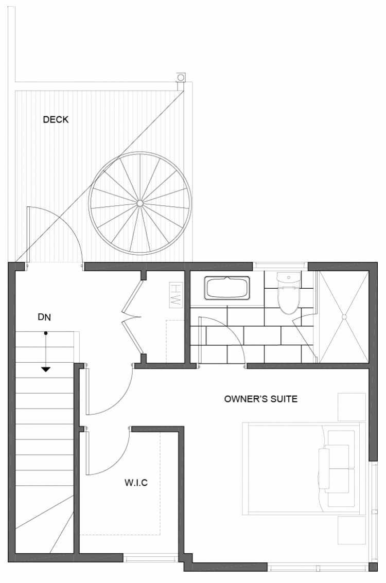 Third Floor Plan of 5111F Ravenna Ave NE of the Tremont Townhomes