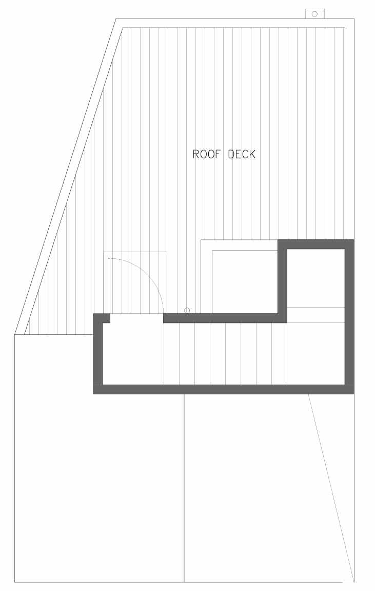 Roof Deck Floor Plan of 5608 NE 60th St., One of the Kendal Townhomes in Windermere by Isola Homes