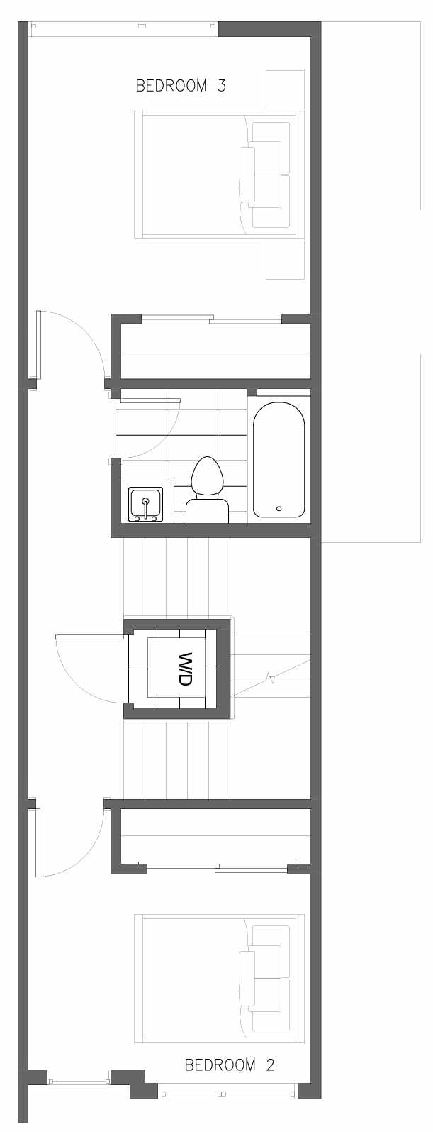 Second Floor Plan of 5614 NE 60th St., One of the Kendal Townhomes in Windermere by Isola Homes