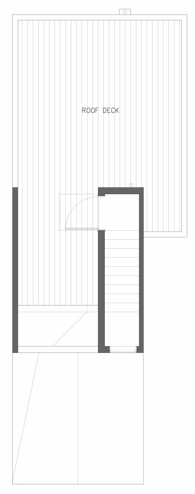 Roof Deck Floor Plan of 5614 NE 60th St., One of the Kendal Townhomes in Windermere by Isola Homes