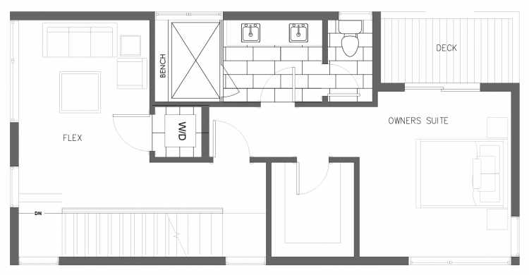 Third Floor Plan of 5616 NE 60th St., One of the Kendal Townhomes in Windermere by Isola Homes