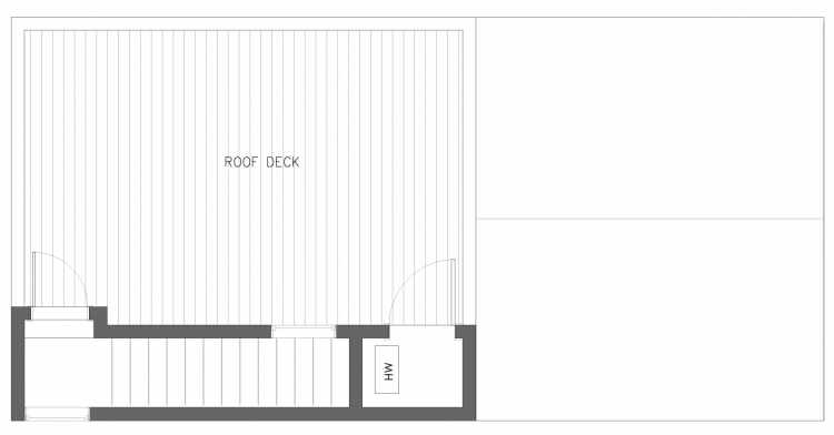 Roof Deck Floor Plan of 5616 NE 60th St., One of the Kendal Townhomes in Windermere by Isola Homes