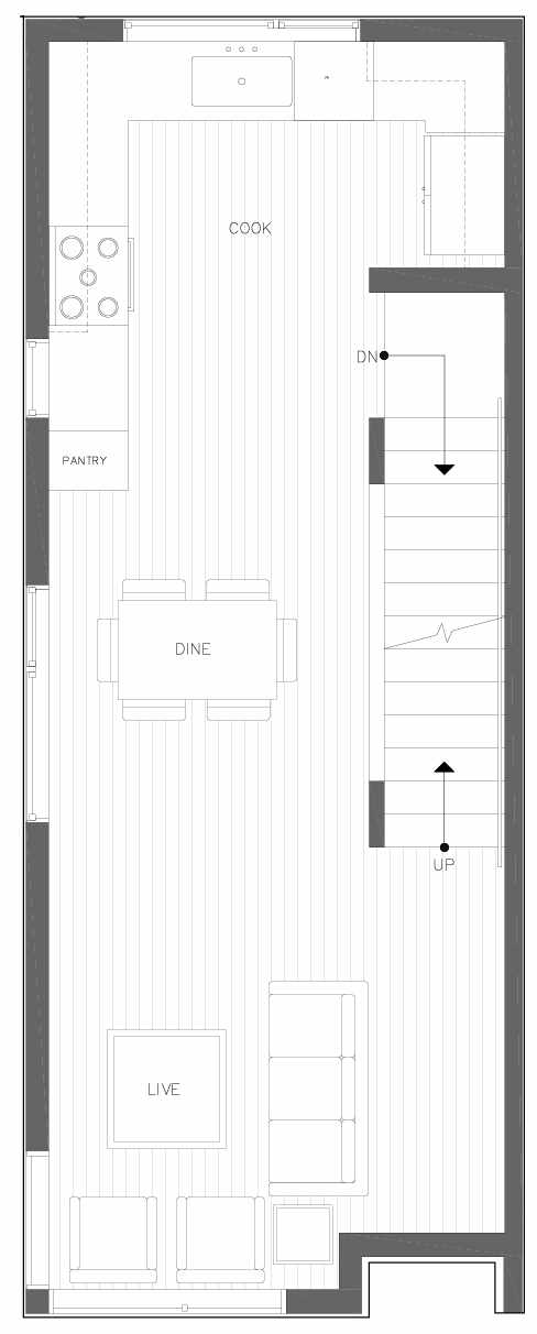 Second Floor Plan of 6301A 9th Ave NE in Zenith Towns South by Isola Homes