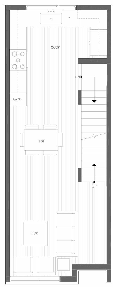 Second Floor Plan of 6301B 9th Ave NE in Zenith Towns South by Isola Homes