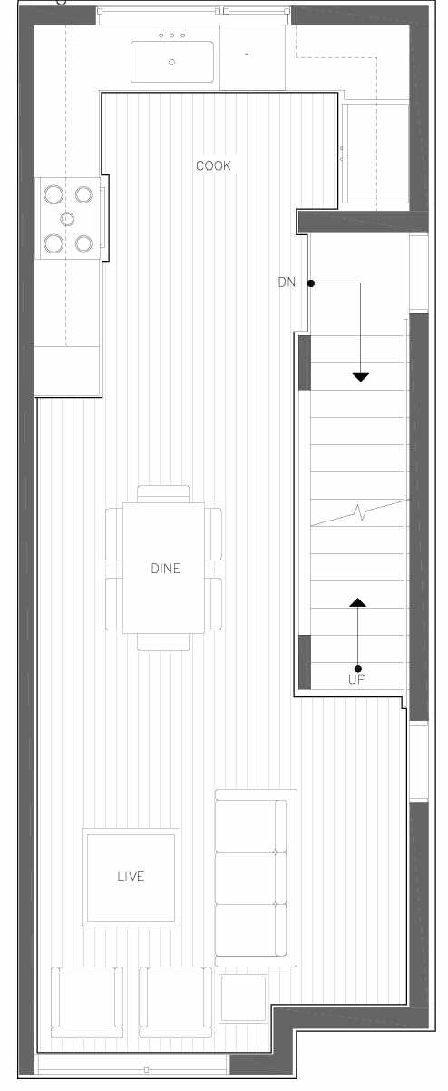 Second Floor Plan of 6309A 9th Ave NE in Zenith Towns East by Isola Homes