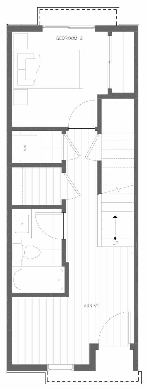 First Floor Plan of 6309B 9th Ave NE in Zenith Towns East by Isola Homes