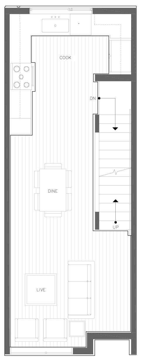 Second Floor Plan of 6309B 9th Ave NE in Zenith Towns East by Isola Homes