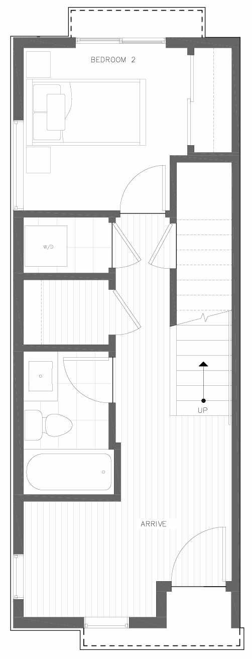 First Floor Plan of 6309F 9th Ave NE in Zenith Towns East by Isola Homes