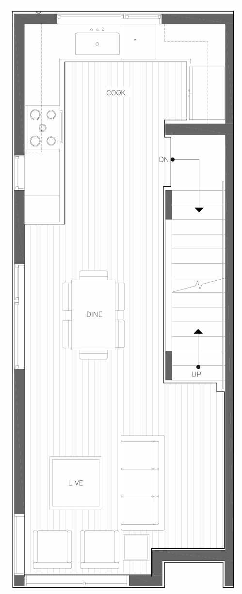 Second Floor Plan of 6309F 9th Ave NE in Zenith Towns East by Isola Homes