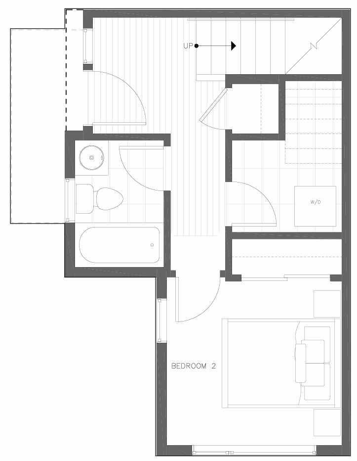 First Floor Plan of 6311A 9th Ave NE in Zenith Towns West by Isola Homes