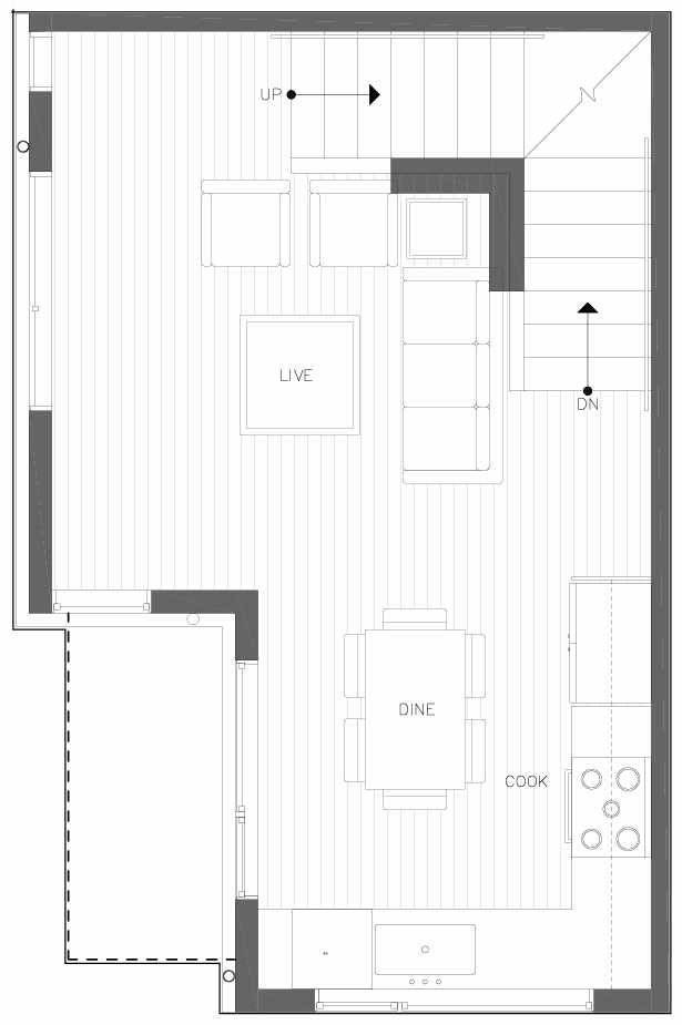 Second Floor Plan of 6311A 9th Ave NE in Zenith Towns West by Isola Homes