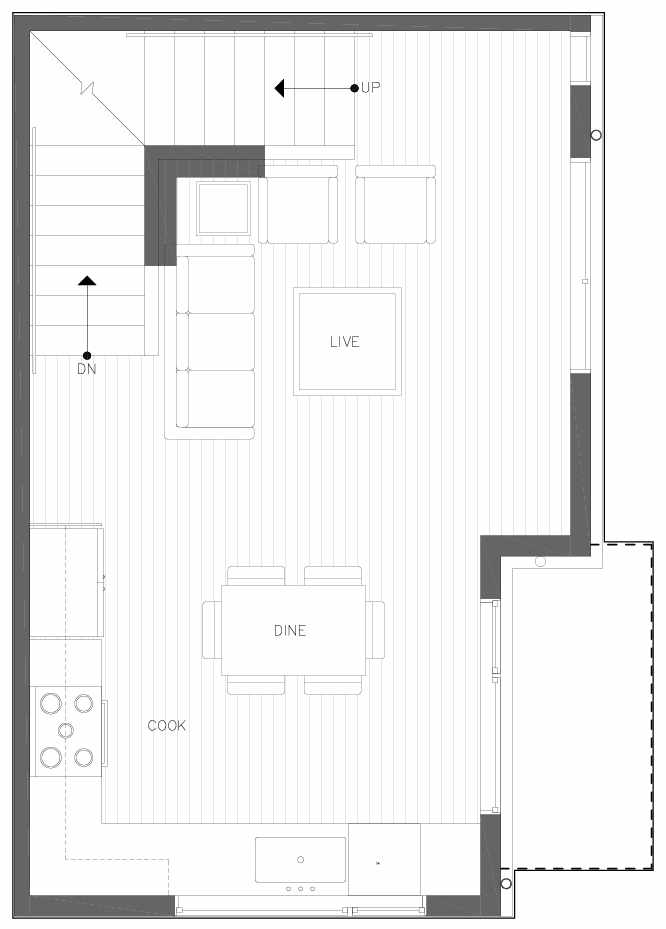 Second Floor Plan of 6311C 9th Ave NE in Zenith Towns West by Isola Homes