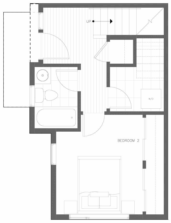 First Floor Plan of 6313A 9th Ave NE in Zenith Towns West by Isola Homes