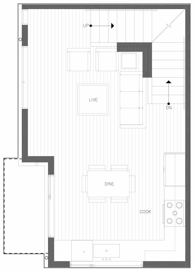 Second Floor Plan of 6313A 9th Ave NE in Zenith Towns West by Isola Homes