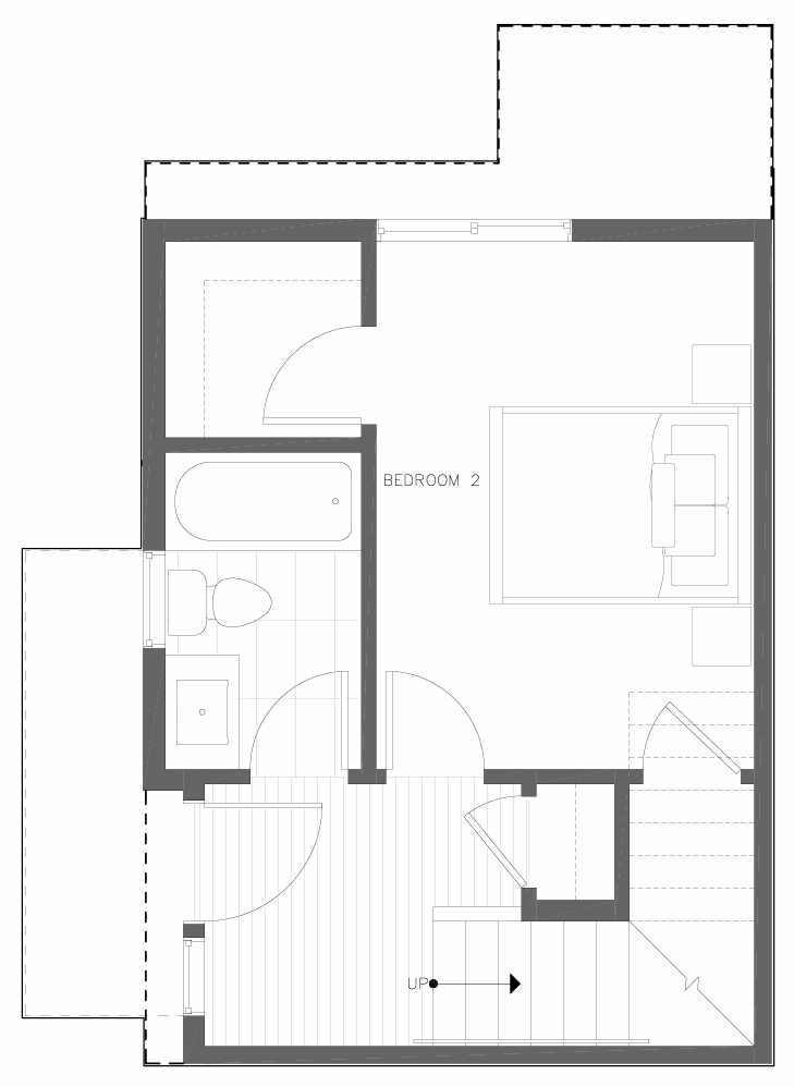 First Floor Plan of 6311B 9th Ave NE in Zenith Towns West by Isola Homes