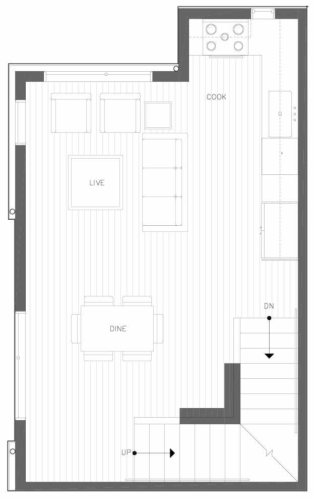 Second Floor Plan of 6311B 9th Ave NE in Zenith Towns West by Isola Homes