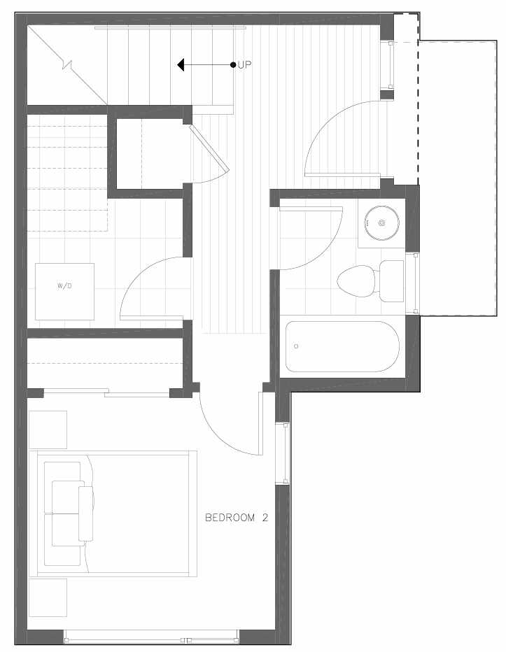 First Floor Plan of 6313C 9th Ave NE in Zenith Towns West by Isola Homes