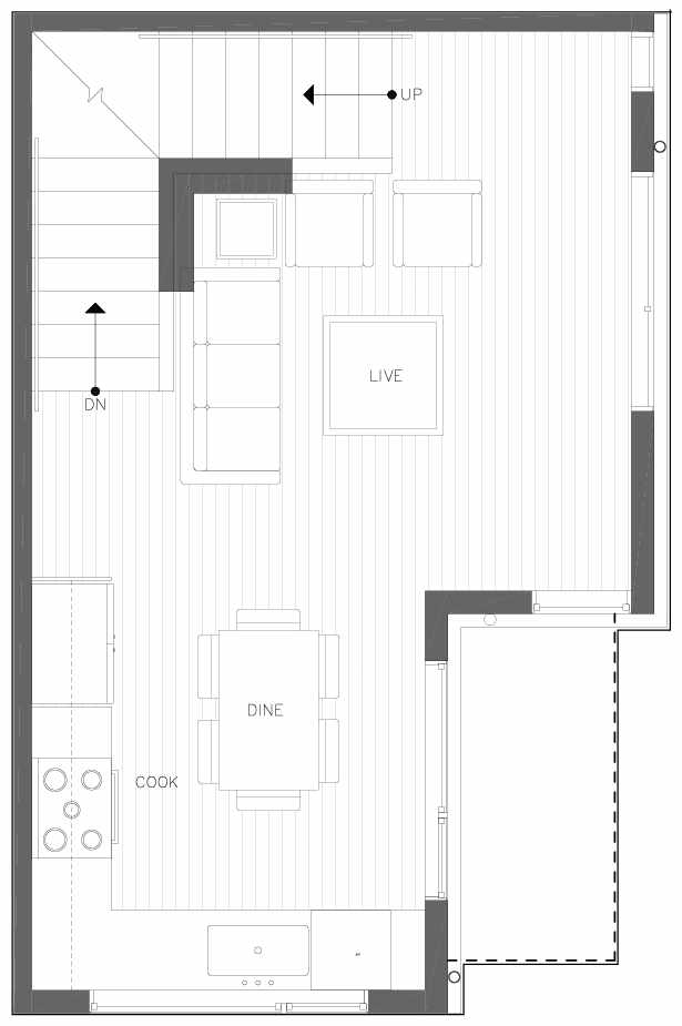 Second Floor Plan of 6313C 9th Ave NE in Zenith Towns West by Isola Homes