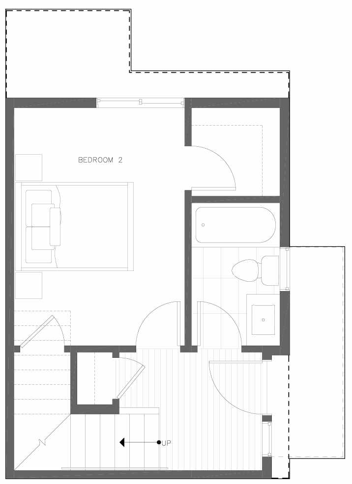 First Floor Plan of 6311D 9th Ave NE in Zenith Towns West by Isola Homes