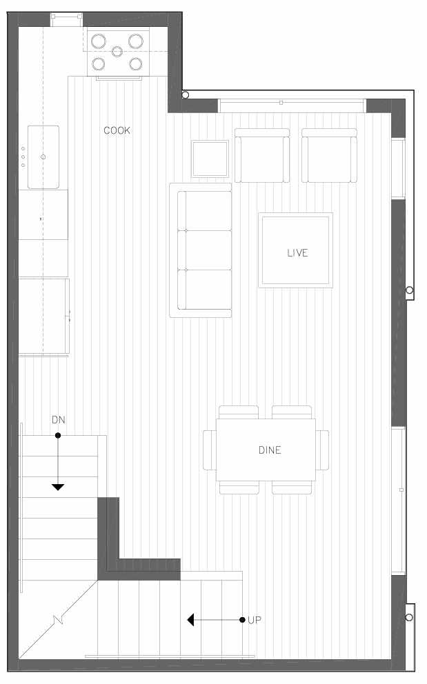 Second Floor Plan of 6311D 9th Ave NE in Zenith Towns West by Isola Homes