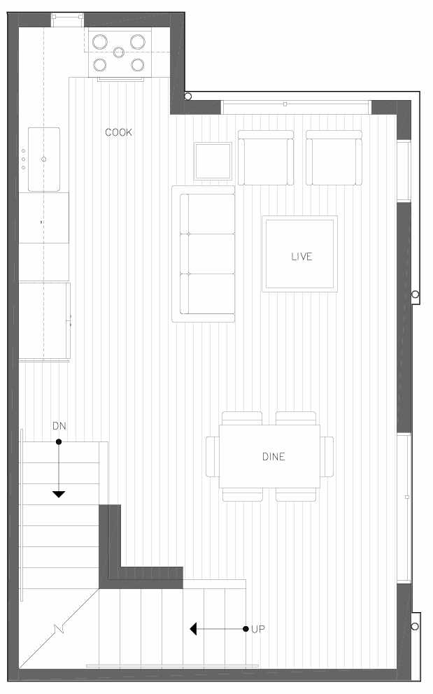 Second Floor Plan of 6313D 9th Ave NE in Zenith Towns West by Isola Homes