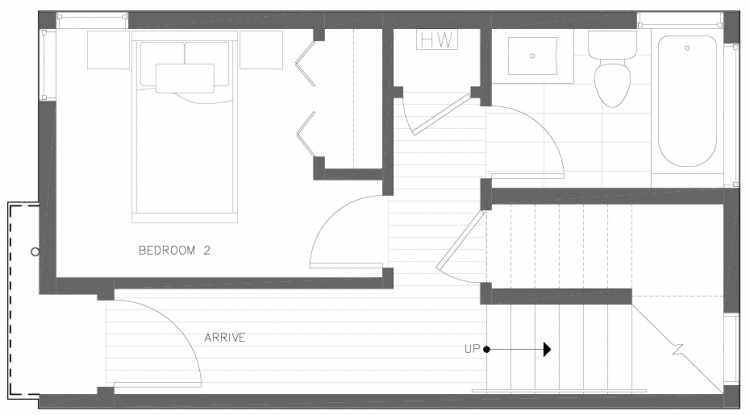 First Floor Plan of 6317A 9th Ave NE, One of Zenith Towns North by Isola Homes