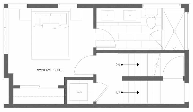 Third Floor Plan of 6317A 9th Ave NE, One of Zenith Towns North by Isola Homes