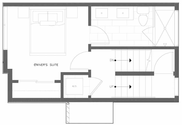 Third Floor Plan of 6317B 9th Ave NE, One of Zenith Towns North by Isola Homes