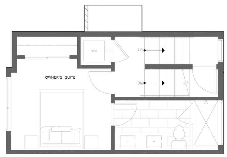 Third Floor Plan of 6317E 9th Ave NE, One of Zenith Towns North by Isola Homes