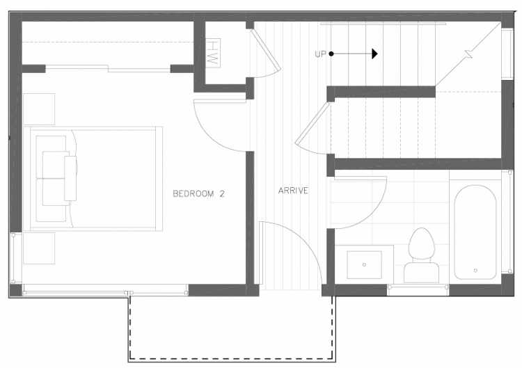 First Floor Plan of 6317F 9th Ave NE, One of Zenith Towns North by Isola Homes