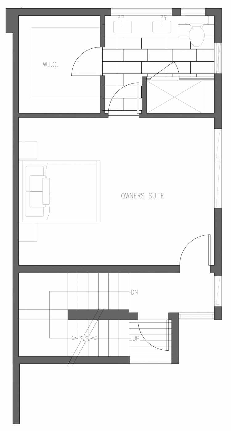 Third Floor Plan of 6421 14th Ave NW, One of the Oleana Townhomes in Ballard by Isola Homes