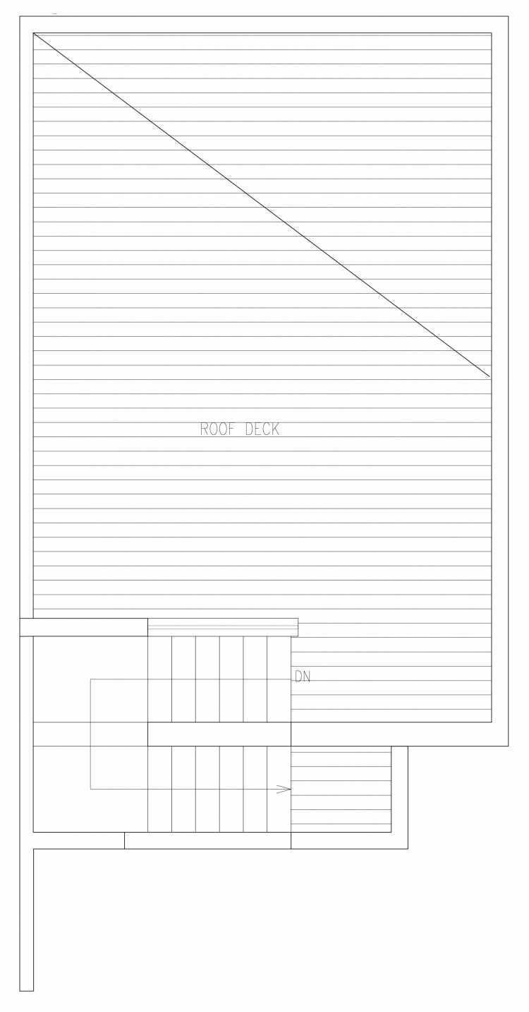 Roof Deck Floor Plan of 6421 14th Ave NW, One of the Oleana Townhomes in Ballard by Isola Homes