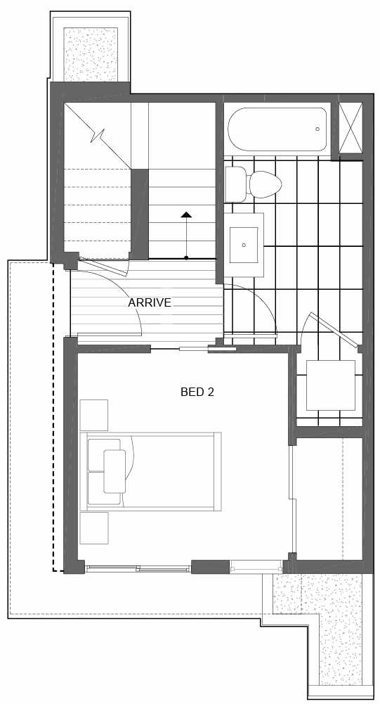 First Floor Plan of 6539A 4th Ave NE in the Bloom Townhomes at Green Lake