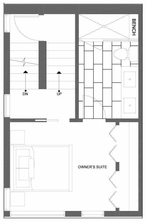Third Floor Plan of 6539A 4th Ave NE in the Bloom Townhomes at Green Lake