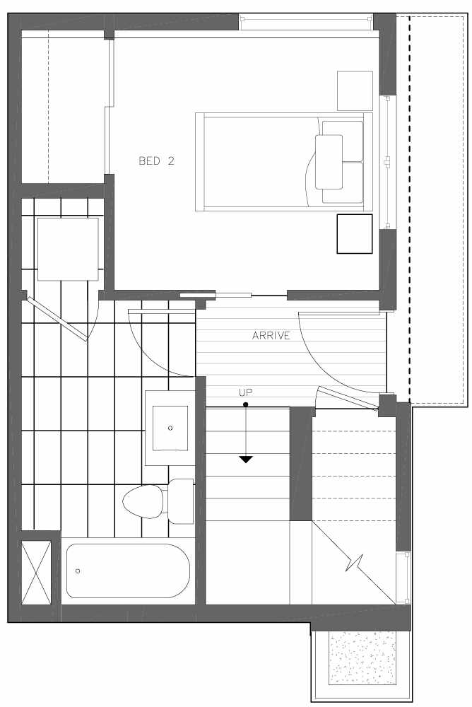 First Floor Plan of 6539D 4th Ave NE in the Bloom Townhomes at Green Lake