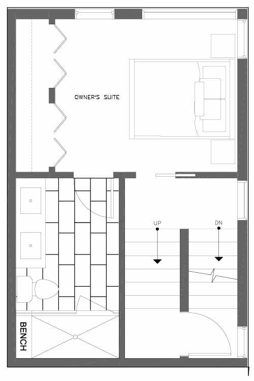 Third Floor Plan of 6539D 4th Ave NE in the Bloom Townhomes at Green Lake