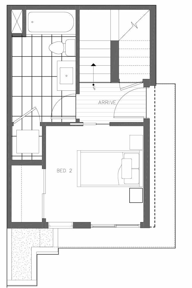 First Floor Plan of 6539F 4th Ave NE in the Bloom Townhomes at Green Lake