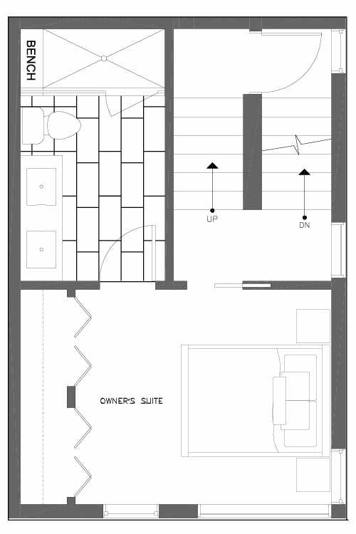 Third Floor Plan of 6539F 4th Ave NE in the Bloom Townhomes at Green Lake