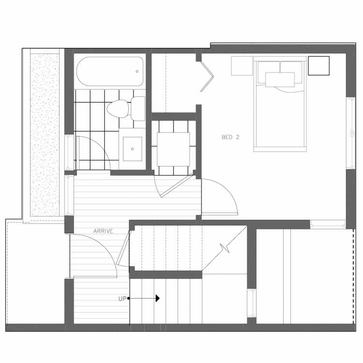 First Floor Plan of 6539B 4th Ave NE in the Bloom Townhomes at Green Lake