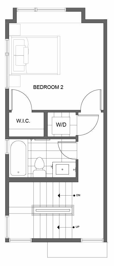 Second Floor Plan of 7051 9th Ave NE, One of the Clio Townhomes in Roosevelt