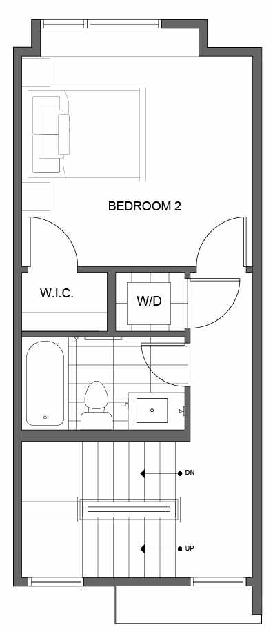 Second Floor Plan of 7053 9th Ave NE, One of the Clio Townhomes in Roosevelt