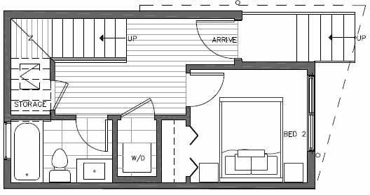 First Floor Plan of 7215 5th Ave NE of the Verde Towns in Green Lake