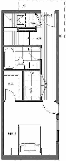 First Floor Plan of 7217 5th Ave NE of the Verde Towns in Green Lake