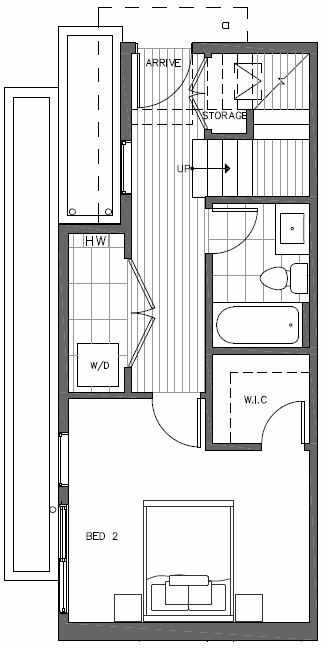 First Floor Plan of 7219 5th Ave NE of the Verde Towns in Green Lake