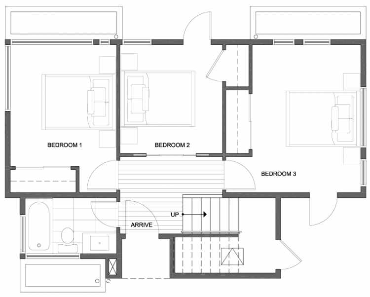 First Floor Plan of 807 N 47th St in Sunstone at Fremont by Isola Homes