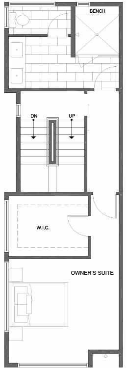 Third Floor Plan of 809C N 47th St in Sunstone at Fremont by Isola Homes