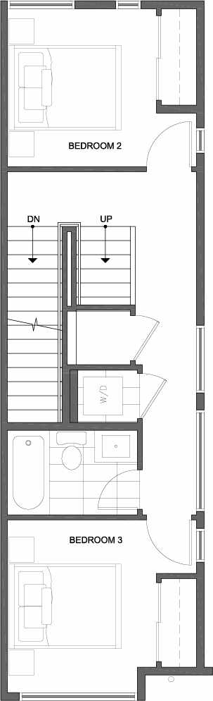 Second Floor Plan of 809A N 47th St in Sunstone at Fremont by Isola Homes