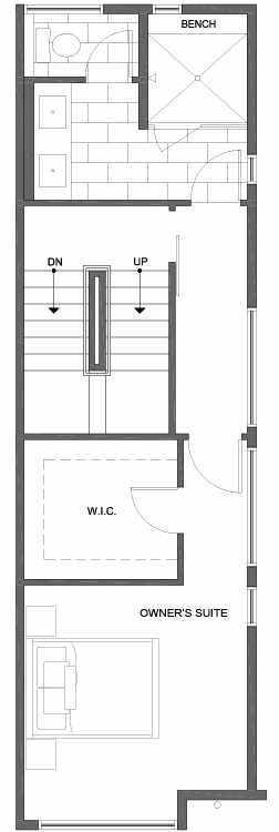 Third Floor Plan of 809A N 47th St in Sunstone at Fremont by Isola Homes